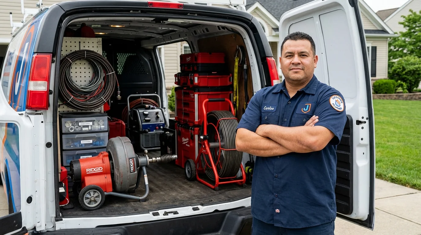 Professional drain cleaning equipment and Johns Plumbing LLC plumber in Mahnomen